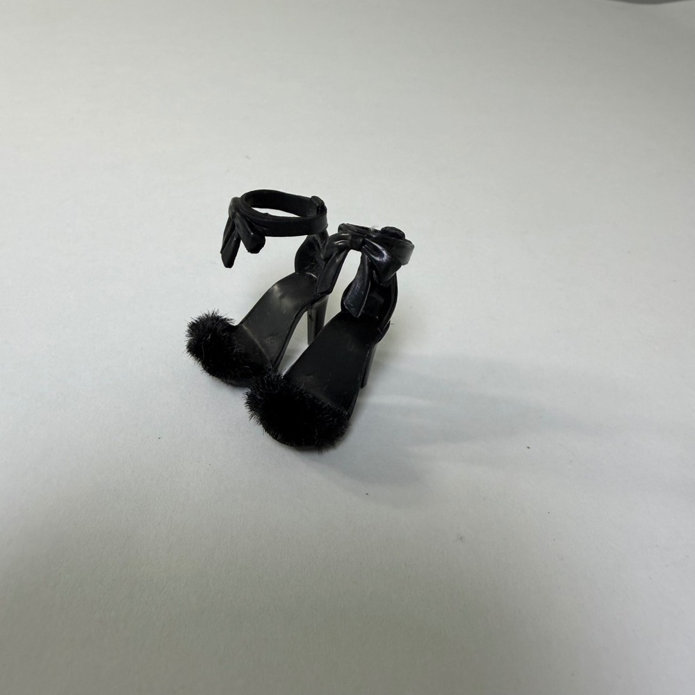 MGA Shadowโ High Shanelle Onyx Black Faux Fur Pom Pom High Heel Doll Shoes
